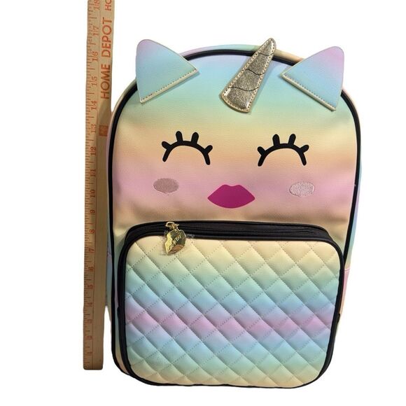 NWT‎ BETSEY JOHNSON OMBRÉ QUILTED BADLEY UNICORN LARGE BACKPACK - Picture 6 of 12